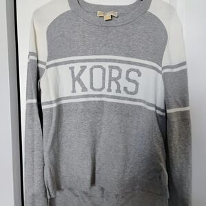 Michael Kors College Gray and White Sweater